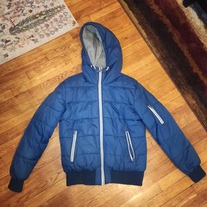 H&M Mens Blue Puffer Jacket with Hood